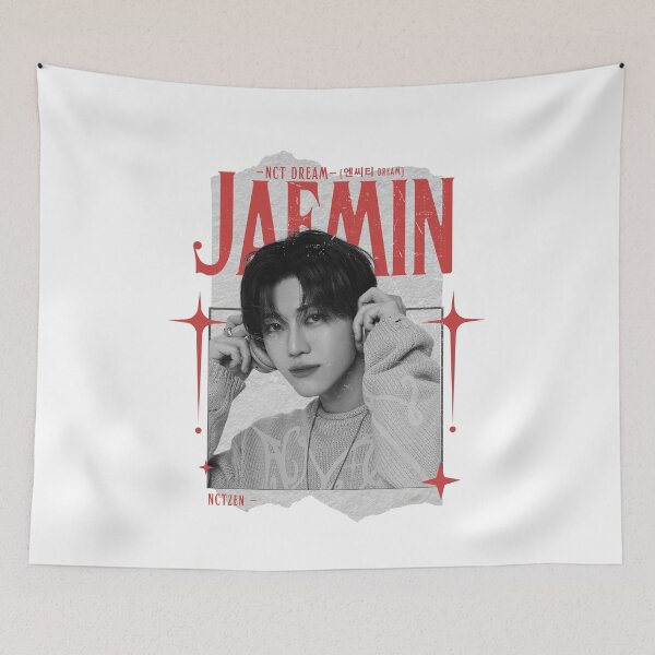 Item preview, NCT DREAM Y2K Jaemin Preppy Red and Black Scrapbook Collage Design designed and sold by HELL0WBELLO.