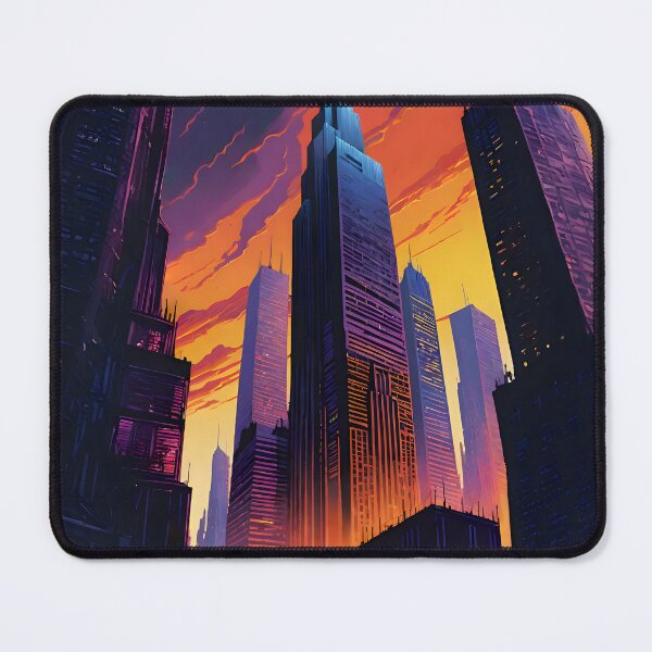 Item preview, Dystopian Twilight City - Neon Nightfall designed and sold by AbstractIdeas.