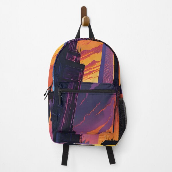 Item preview, Dystopian Twilight City - Neon Nightfall designed and sold by AbstractIdeas.
