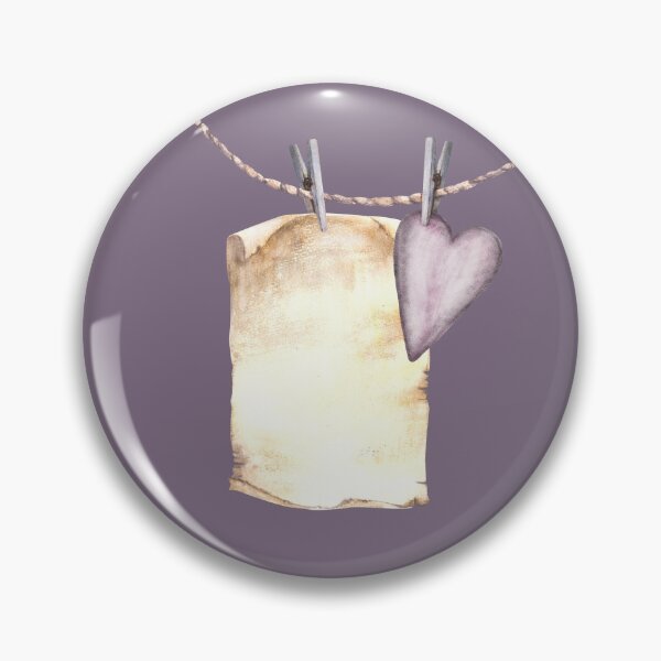 Item preview, Copy of Watercolor lilac Heart on a clothespin hanging on a string, rope. Valentines Day design, Love symbol. Illustration designed and sold by BartolArt.
