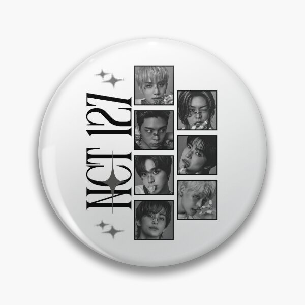 Item preview, NCT 127 Group Members Y2K Black And White Preppy Scrapbook Collage Design designed and sold by HELL0WBELLO.