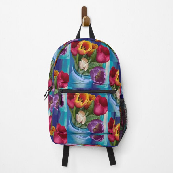 Item preview, Tulips in a Frosted Blue Glass Jar designed and sold by Chantal Marie!.