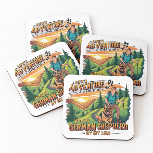 Item preview, "Life’s Adventure is Paw-ssible – German Shepherd Hiking Design" designed and sold by bannzy.