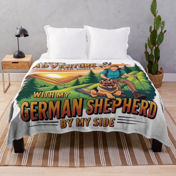 Item preview, "Life’s Adventure is Paw-ssible – German Shepherd Hiking Design" designed and sold by bannzy.
