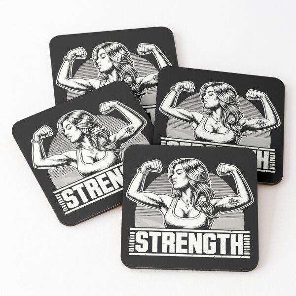 Item preview, Strength strong woman flexes muscles gift designed and sold by Pineapple-Tree.