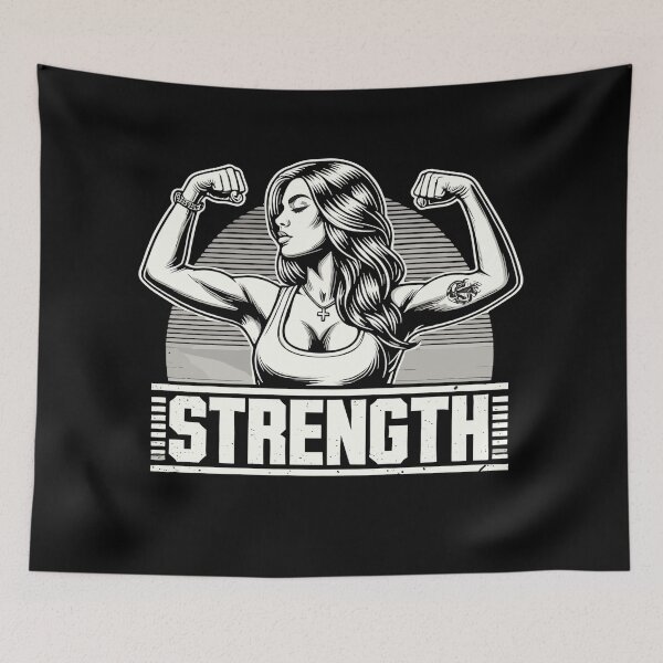 Item preview, Strength strong woman flexes muscles gift designed and sold by Pineapple-Tree.