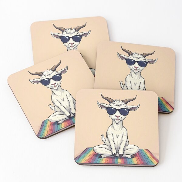 Item preview, Goat Yoga Cartoon Sticker designed and sold by StellarHues.