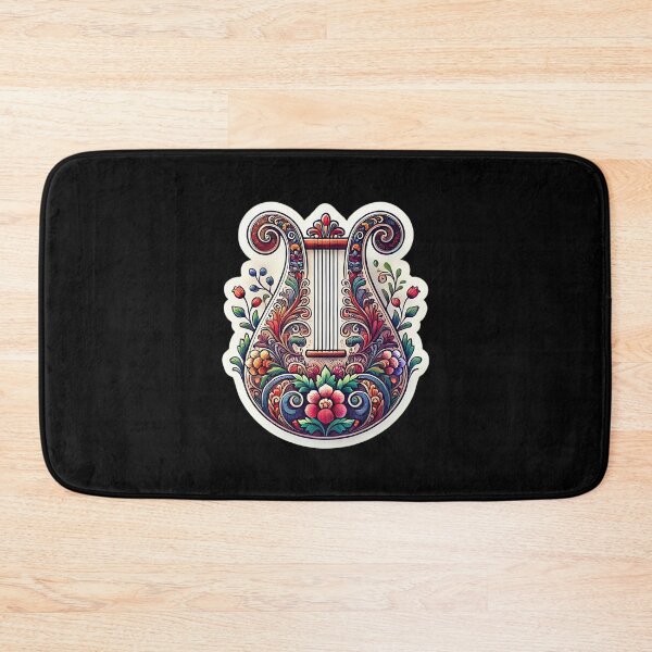 Item preview, Intricate Floral Lyre Design - Colorful and Ornate Musical Art designed and sold by Psycho-Crazy.