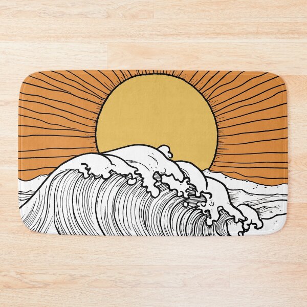 Item preview, Sunset Waves Collection – Minimalist Ocean Sunset Design for Home & Apparel designed and sold by ThePurpleMelon.
