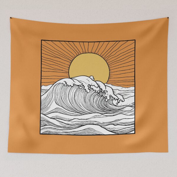Item preview, Sunset Waves Collection – Minimalist Ocean Sunset Design for Home & Apparel designed and sold by ThePurpleMelon.
