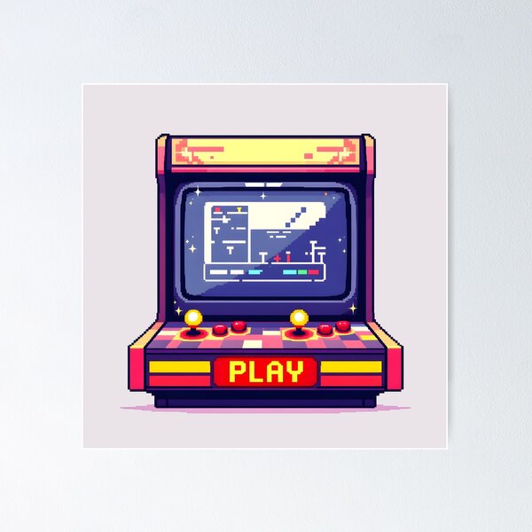 Artikel-Vorschau von Retro Pixel Arcade-Spielautomat, designt und verkauft von Jollys-ArtShop.