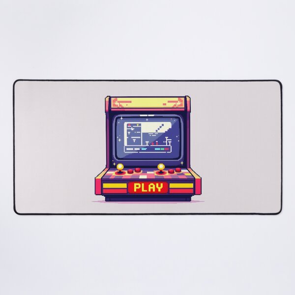 Vista previa del artículo con la obra «Máquina de juegos arcade retro de píxeles», diseñado y vendido por Jollys-ArtShop.