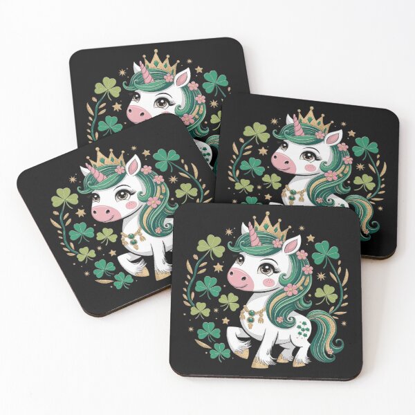 Item preview, Magical Unicorn with Clover and Crown - Irish Charm Design designed and sold by love3617.