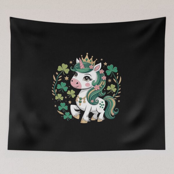 Item preview, Magical Unicorn with Clover and Crown - Irish Charm Design designed and sold by love3617.