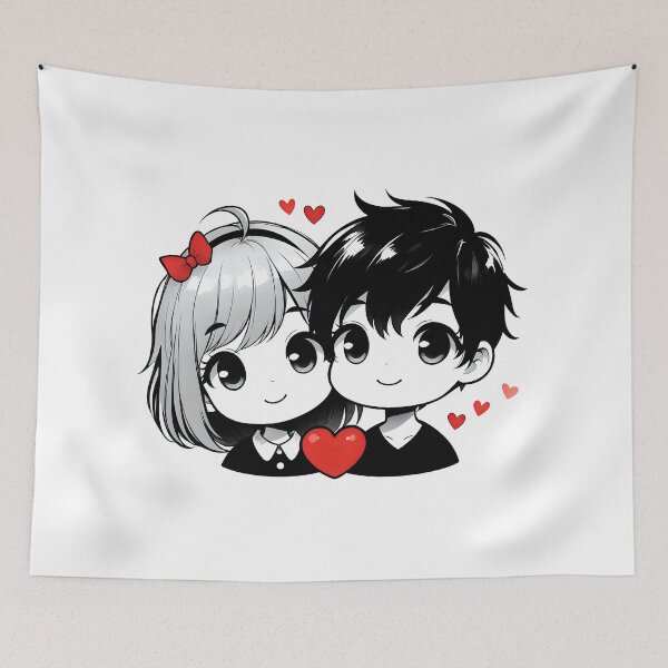Item preview, Cute couple of lovers designed and sold by ArtEmotionsImages.