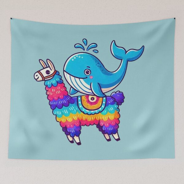 Item preview, Blue Whale Riding Llama designed and sold by Myra365Art.