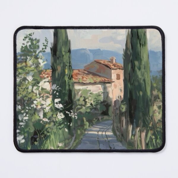 Item preview, French Landscape Painting Pathway with Cypress Trees – Provence, France designed and sold by CARRAANN.