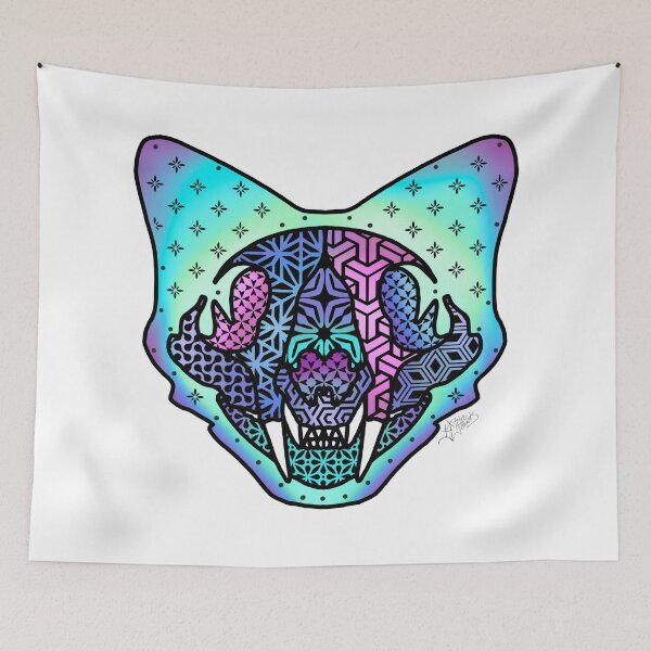 Item preview, Geometric Cat Skull- Vaporwave designed and sold by Tita Jewels.