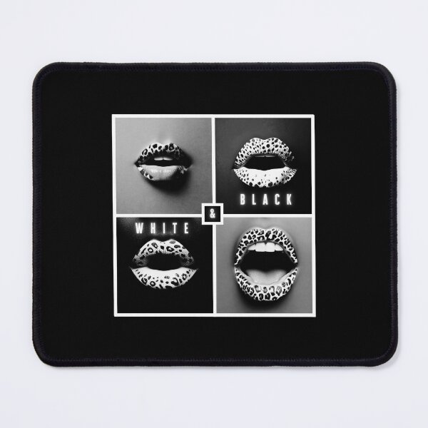 Item preview, Lips, leopard pattern, black and white designed and sold by silent-violin.