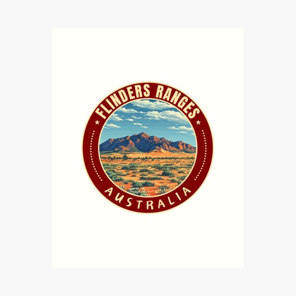 Item preview, Flinders Ranges in South Australia Retro Travel Art Emblem designed and sold by MaateoDesign.