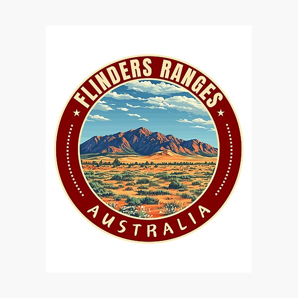 Item preview, Flinders Ranges in South Australia Retro Travel Art Emblem designed and sold by MaateoDesign.