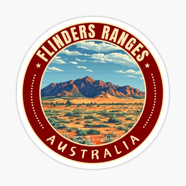Item preview, Flinders Ranges in South Australia Retro Travel Art Emblem designed and sold by MaateoDesign.