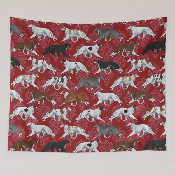 Item preview, Borzoi in Scarlet Pattern designed and sold by Spinyflowerart.