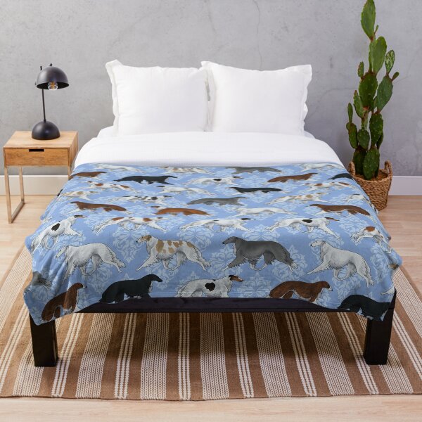 Item preview, Borzoi in Blue Pattern designed and sold by Spinyflowerart.