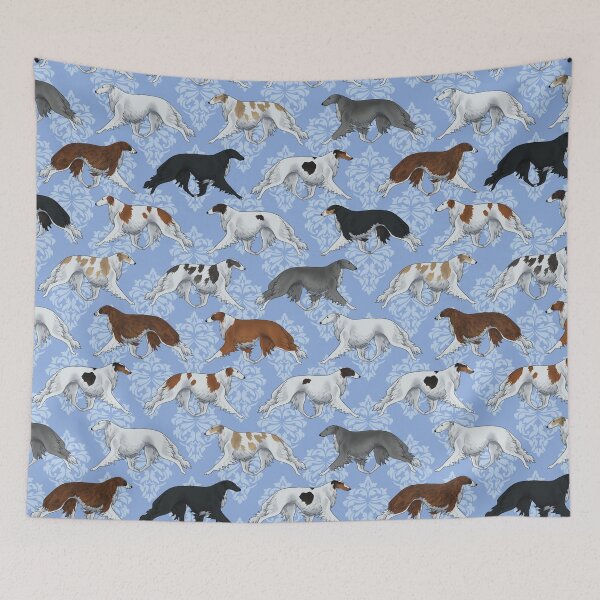Item preview, Borzoi in Blue Pattern designed and sold by Spinyflowerart.