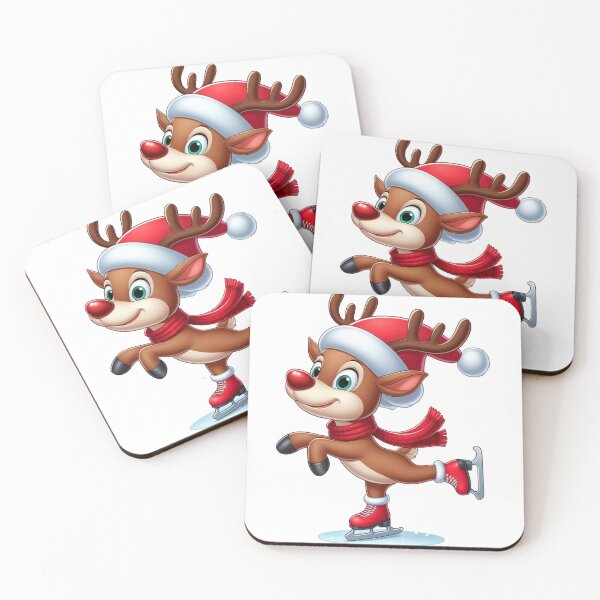 Item preview, Cute Reindeer Ice Skating - Christmas Winter Design designed and sold by Wild-way Art.