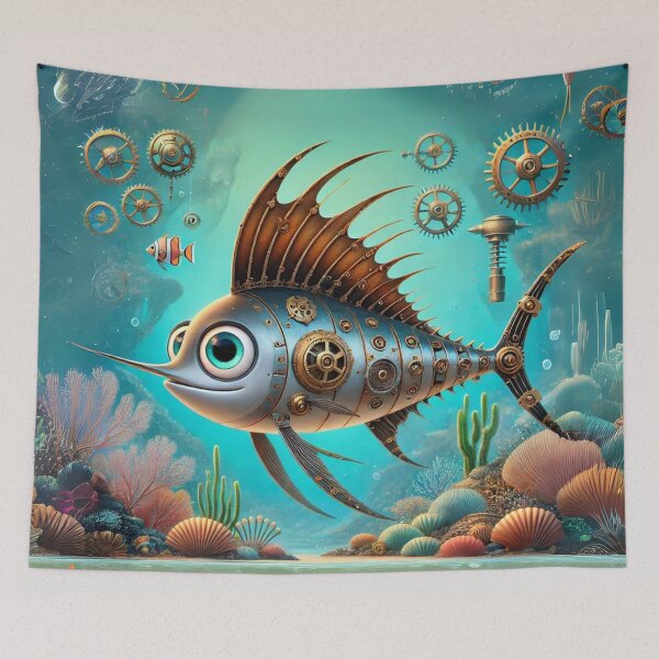 Item preview, Steampunk Wahoo Fish designed and sold by Sillytoe.