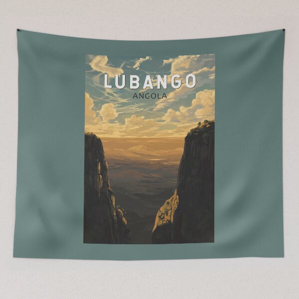 Item preview, Lubango Angola Travel Art Vintage designed and sold by KrisSidDesigns.