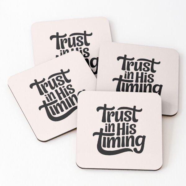 Item preview, Trust in His Timing – Encouragement Calligraphy Bible Verse Christian Faith Art designed and sold by  KnitLuv.