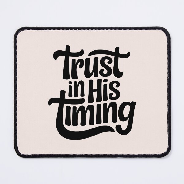 Item preview, Trust in His Timing – Encouragement Calligraphy Bible Verse Christian Faith Art designed and sold by KnitLuv.