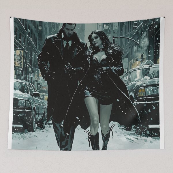 Item preview, Ethereal Shadows in a Winter Cityscape designed and sold by oanaunciuleanu.