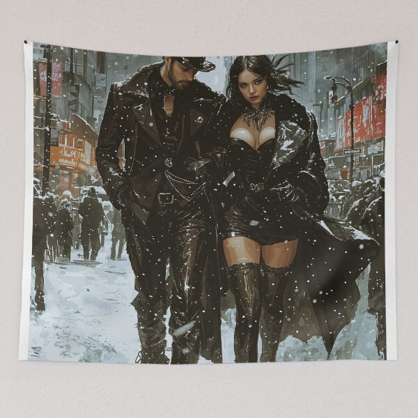 Item preview, Ethereal Shadows in a Winter Cityscape designed and sold by oanaunciuleanu.