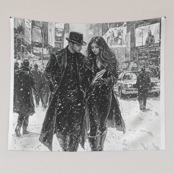 Item preview, Ethereal Shadows in a Winter Cityscape designed and sold by oanaunciuleanu.