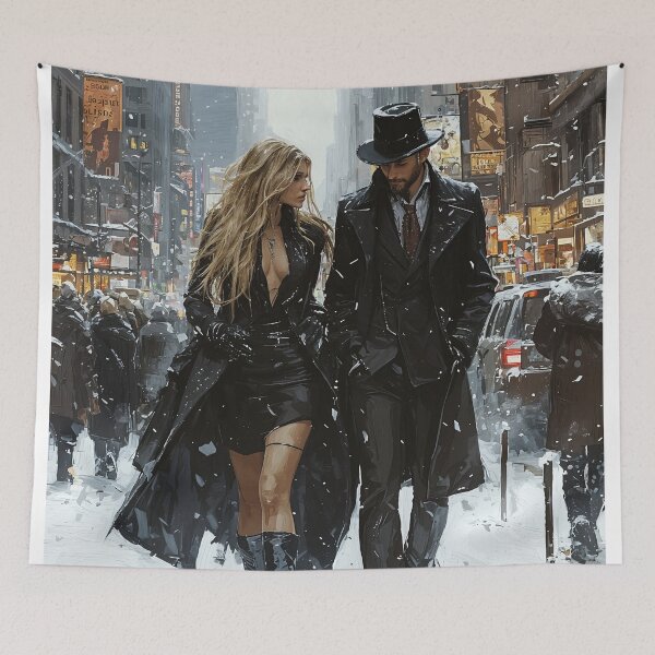 Item preview, Ethereal Shadows in a Winter Cityscape designed and sold by oanaunciuleanu.