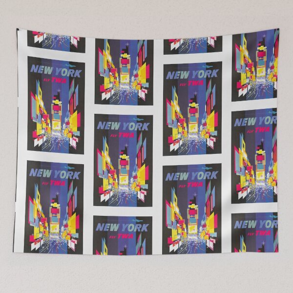 Item preview, Fly TWA New York retro poster by David Klein designed and sold by TeeARTHY.