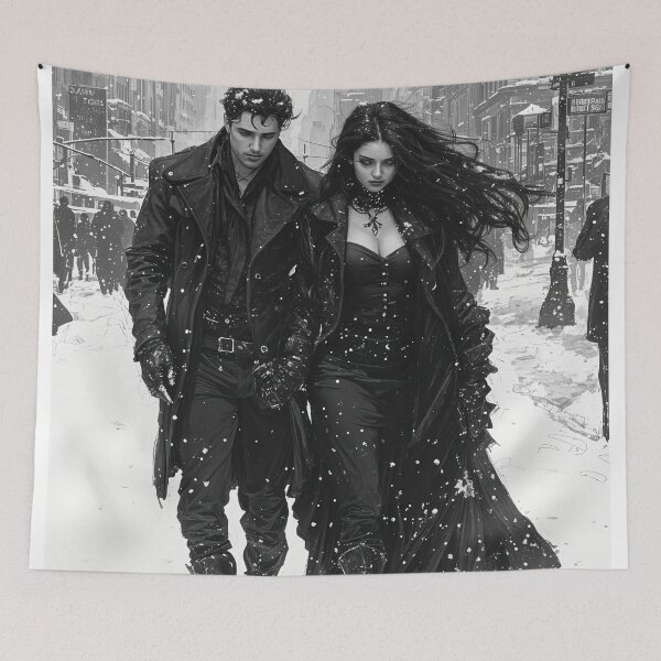 Item preview, Ethereal Shadows in a Winter Cityscape designed and sold by oanaunciuleanu.
