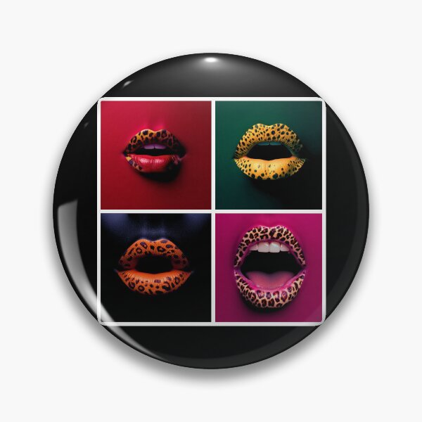 Item preview, Vivid lips, leopard pattern, multicolor lips composition designed and sold by silent-violin.