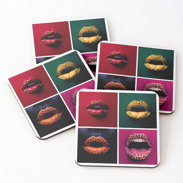 Item preview, Vivid lips, leopard pattern, multicolor lips composition designed and sold by silent-violin.