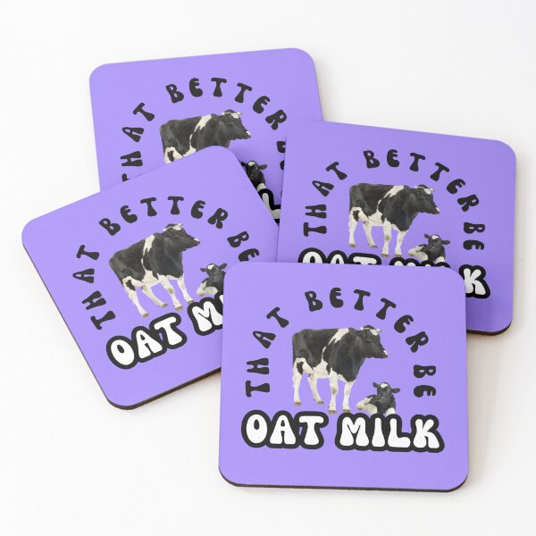 Item preview, Vegan Funny Oat Milk Cow Design designed and sold by ZuzDoesDesigns.