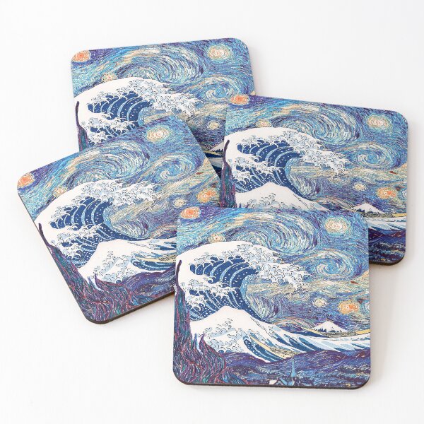 Item preview, Van Gogh Starry Night And Great Wave Of Kanagawa designed and sold by ByOxCe.
