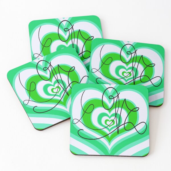Item preview, Love hearts green designed and sold by matte_hue88.
