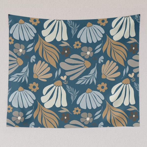 Artikelvorschau, Matisse-Blumen auf blauem Hintergrund entworfen und verkauft von MistyLakeArt.