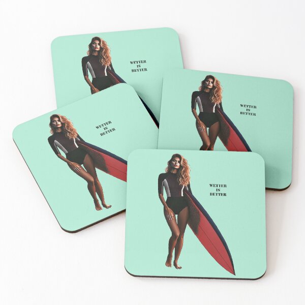 Item preview, Woman Surfing Surfer on the Beach with her Surfboard URM designed and sold by urmaddad.