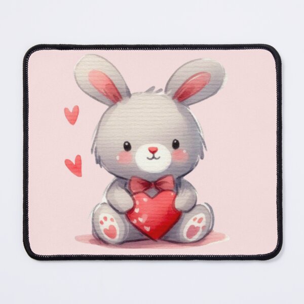 Item preview, Chubby valentine bunny holding a heart designed and sold by DaintyDooodles.