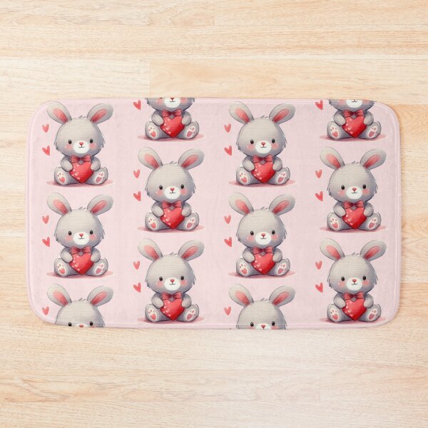 Item preview, Chubby valentine bunny holding a heart designed and sold by DaintyDooodles.