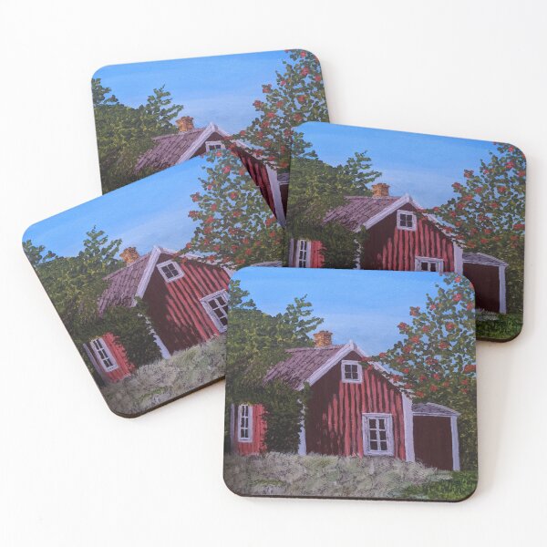 Item preview, Red Swedish House With Berry Tree designed and sold by bethanyivy.